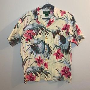 Vintage Ralph Lauren Country Camp Shirt Womens M Short Sleeve Cotton Floral